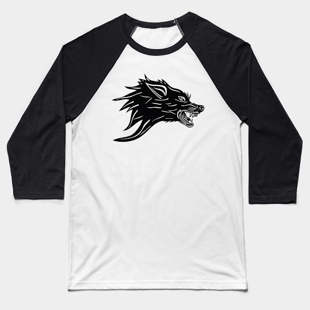 Beauty Wolf Baseball T-Shirt by martinussumbaji